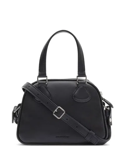 Courrèges Adjustable Strap Shoulder Bags With Silver Hardware In Black