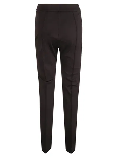 Moncler Slim Fit Stretch Fabric Trousers With Belt Loops And Side Pockets In Black