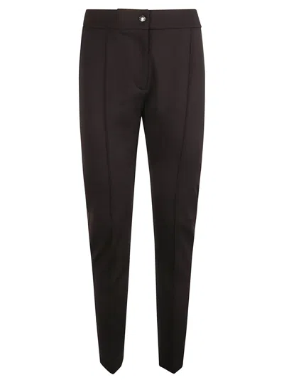 Moncler Slim Fit Stretch Fabric Trousers With Belt Loops And Side Pockets In Black