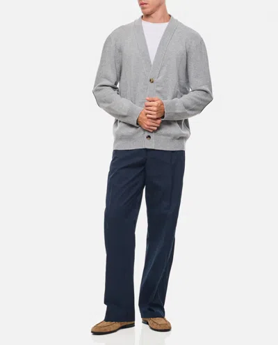 Bottega Veneta Grey Cashmere Cardigan In Grey