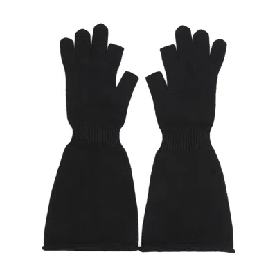 Rick Owens Black Porterville Alpaca Knit Gloves In Black