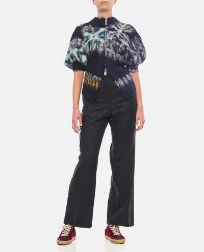Sacai Pattern Knit Blouson In Black