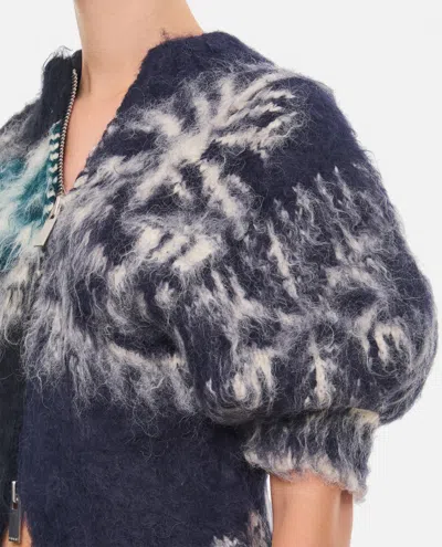 Sacai Pattern Knit Blouson In Black