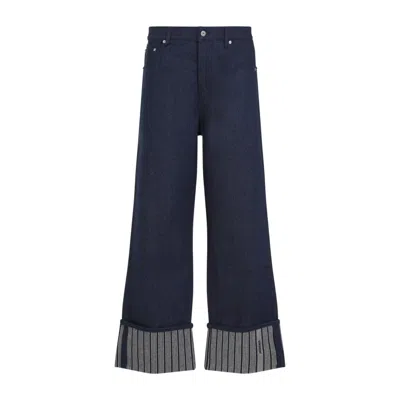 Shop Jacquemus Le De-nimes Large Jeans In Blue