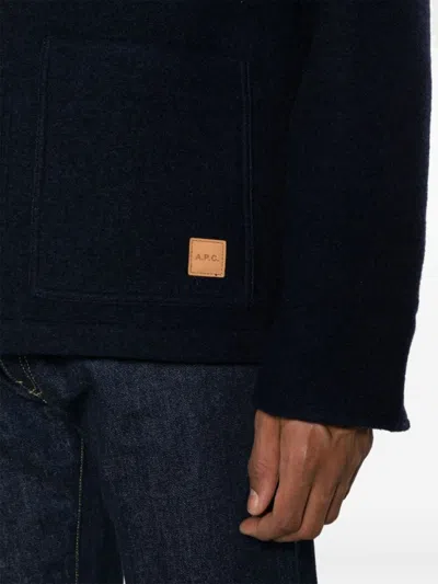 Apc A.p.c. Emile Wool Blend Overshirt In Black