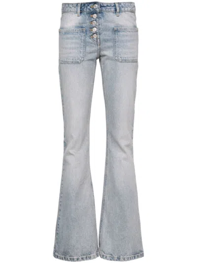 Courrèges Light Blue Low-rise Bootcut Jeans In Blue