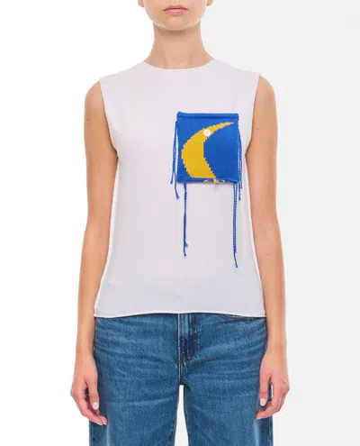 Charles Jeffrey Loverboy Tank Top With Knit Patch In White