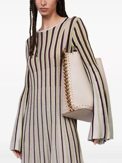 Stella Mccartney Lurex-detail Striped Maxi Dress In Neutrals