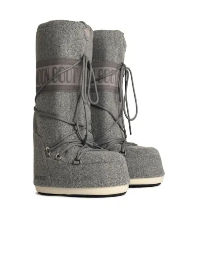 Moonboot Moon Boot 'icon' In Grey Fabric In Grey