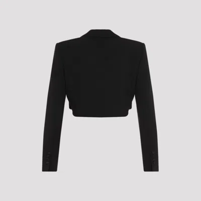 Dolce & Gabbana Short Wool Crepe Jacket In Black