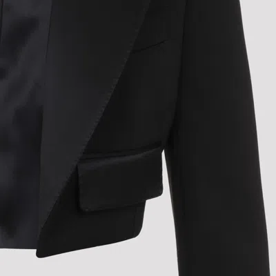 Dolce & Gabbana Short Wool Crepe Jacket In Black