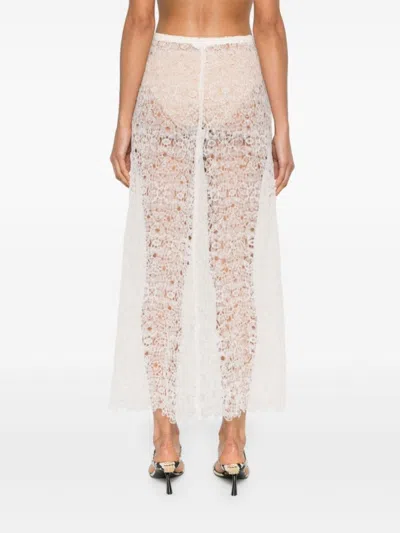 Beaufille Mori Tulle Midi Skirt In White