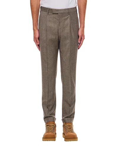 Pt01 Belt-loop Casual Pants In Brown