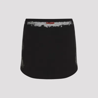 Diesel High-waisted Mini Skirt Unique Pattern In Black