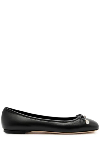 Jimmy Choo Ballet Shoes With Round Head And Flat Soles In Black
