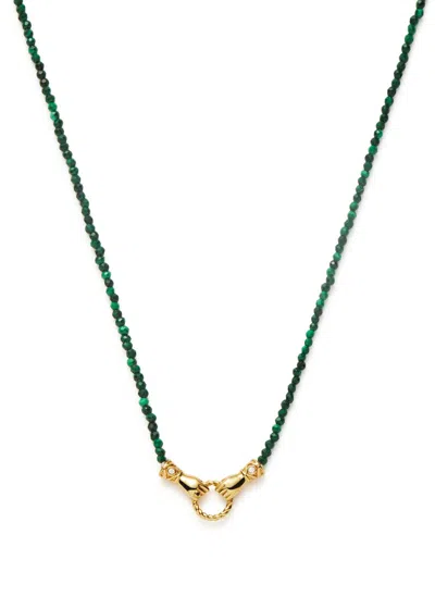 Missoma X Harris Reed In Good Hands Beaded Gemstone Necklace In Green