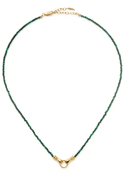 Missoma X Harris Reed In Good Hands Beaded Gemstone Necklace In Green
