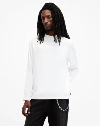 Allsaints Nero Mock Neck Relaxed Fit Sweatshirt In Chalk White