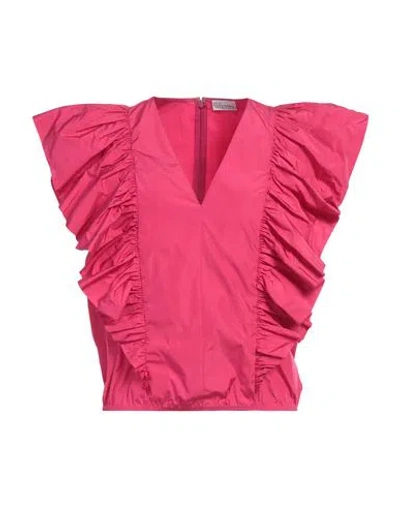 Red Valentino Woman Top Magenta Size 8 Polyester In Magenta