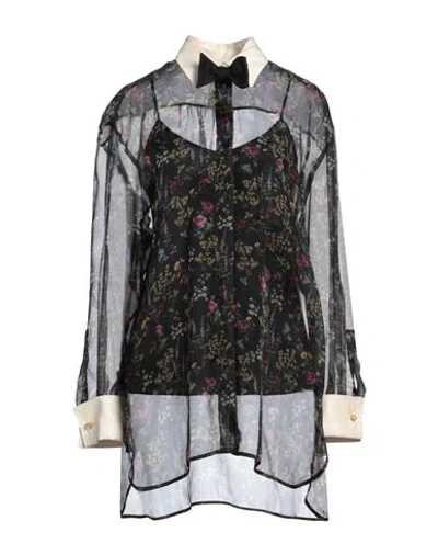 Max Mara Woman Shirt Black Size 6 Silk, Cotton In Black