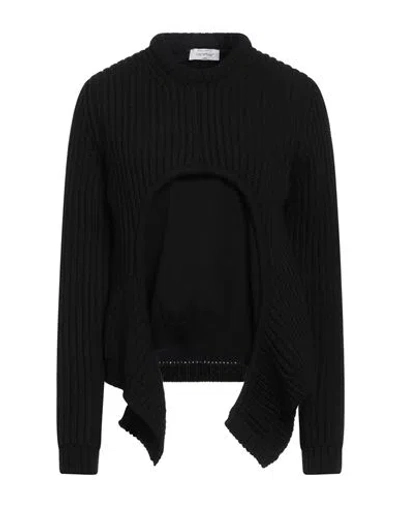 Off-white Black Cut-out Wool Sweater For Women In Black
