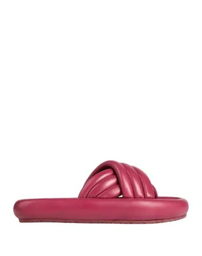 Isabel Marant Cross-strap Platform Slides In Magenta