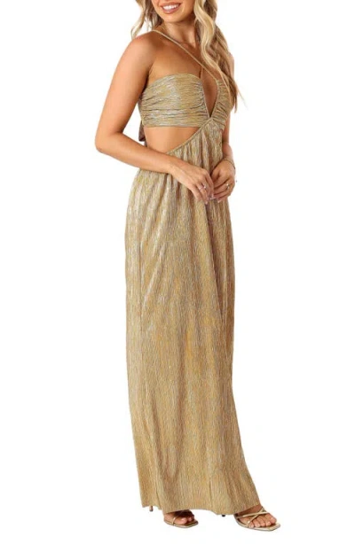 Petal And Pup Petal & Pup Beyz Plissé Maxi Dress In Brown