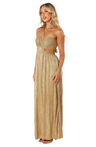 Petal And Pup Petal & Pup Beyz Plissé Maxi Dress In Brown