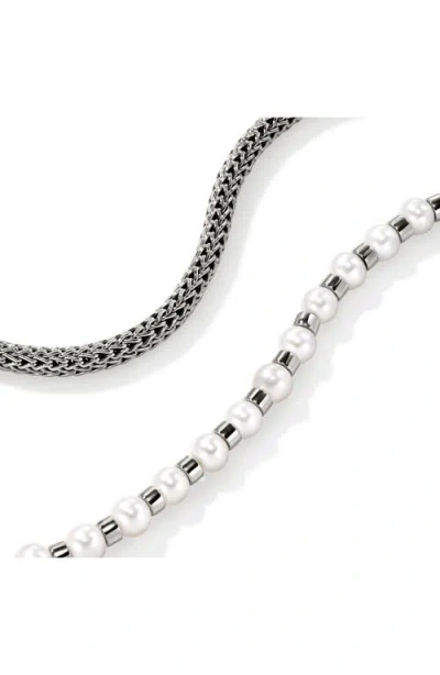 John Hardy Jh Essential Wrap Pearl Bracelet In Silver/pearl