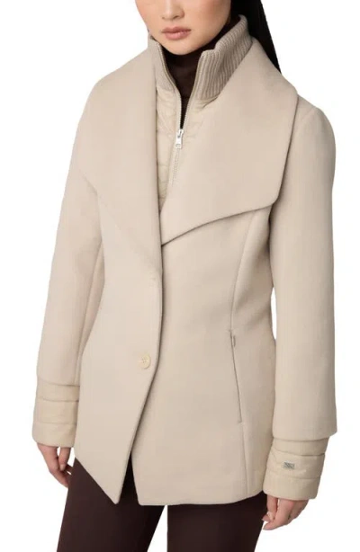 Soia & Kyo Freida Mixed Media Coat With Removable Puffer Bib In Hush