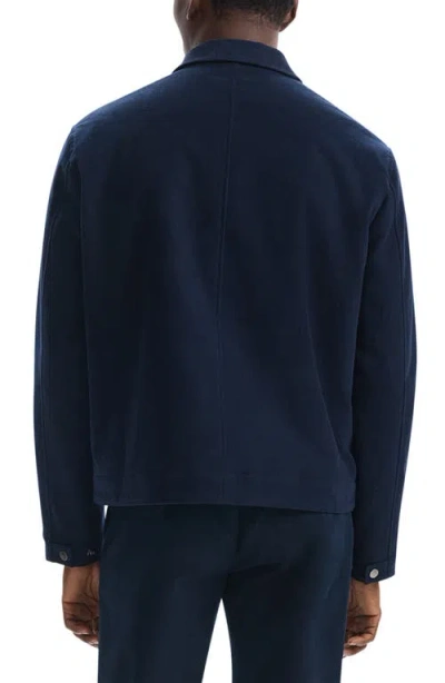 Theory Zip-up Brushed Cotton Twill Jacket In Baltic