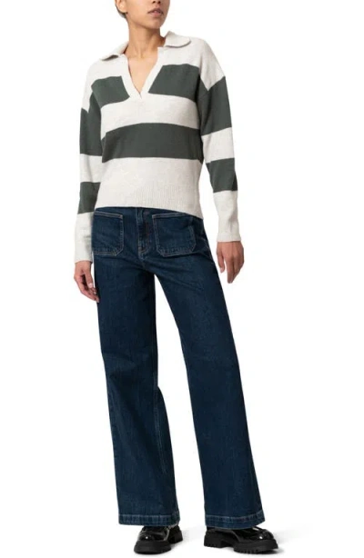Mavi Jeans Stripe Johnny Collar Sweater In Urban Chic Stripe