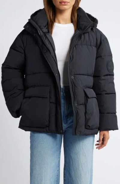 Ugg(r) Kennedy Water Resistant Hooded Puffer Jacket In Black
