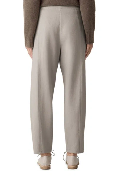 Eileen Fisher Pleated Wool Lantern Ankle Pants In Dove