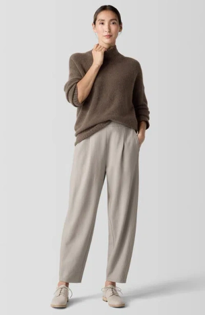 Eileen Fisher Pleated Wool Lantern Ankle Pants In Dove