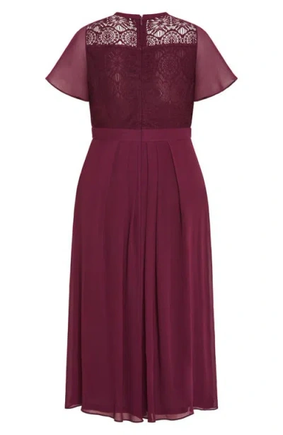 CITY CHIC CITY CHIC NIKI EMBROIDERED LACE FIT & FLARE DRESS 