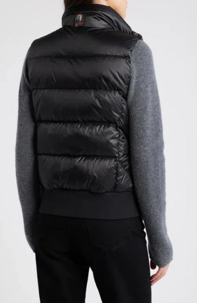 Parajumpers Ali Water Repellent 750 Fill Power Down Twill Puffer Vest In Black