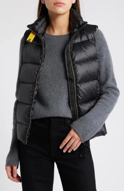 Parajumpers Ali Water Repellent 750 Fill Power Down Twill Puffer Vest In Black
