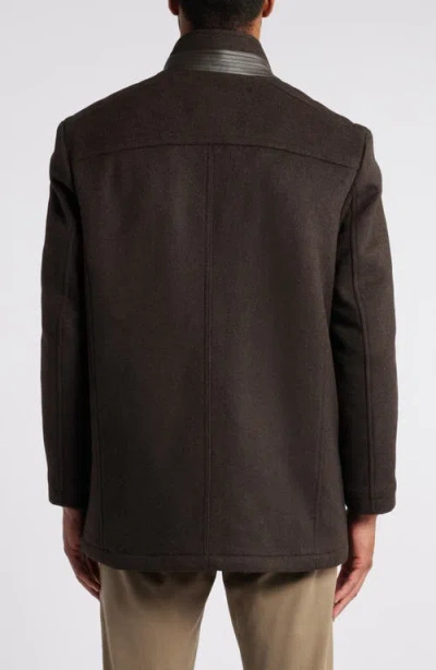 Johnston & Murphy Upton Car Coat With Removable Bib In Brown