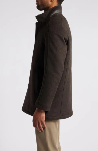 Johnston & Murphy Upton Car Coat With Removable Bib In Brown