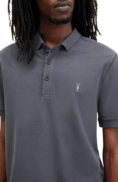 Shop Allsaints Reform Cotton Piqué Polo In Smith Blue