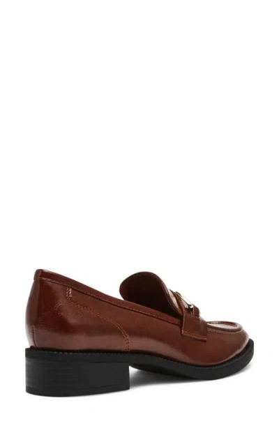 Anne Klein Women's Korrie Ornamented Slip On Loafers In Cognac Crinkle