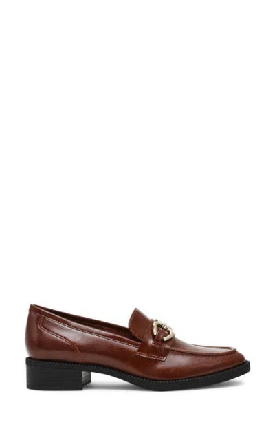 Anne Klein Women's Korrie Ornamented Slip On Loafers In Cognac Crinkle