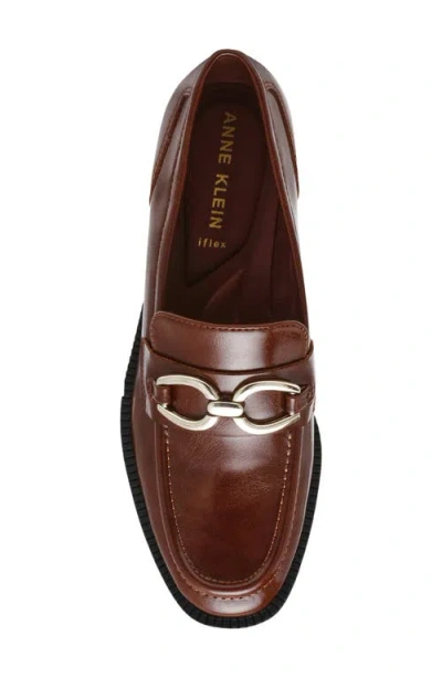 Anne Klein Women's Korrie Ornamented Slip On Loafers In Cognac Crinkle