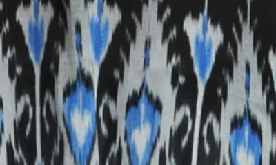Apny Ikat Print Tunic Top In Black Multi