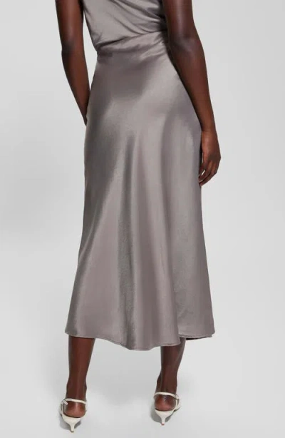 Guess Anastasia Satin Maxi Skirt In Walnut Shell Multi