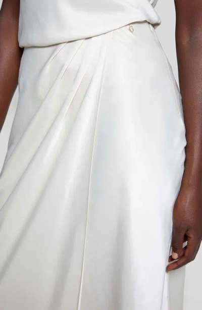 Guess Anastasia Satin Maxi Skirt In Cream White Multi