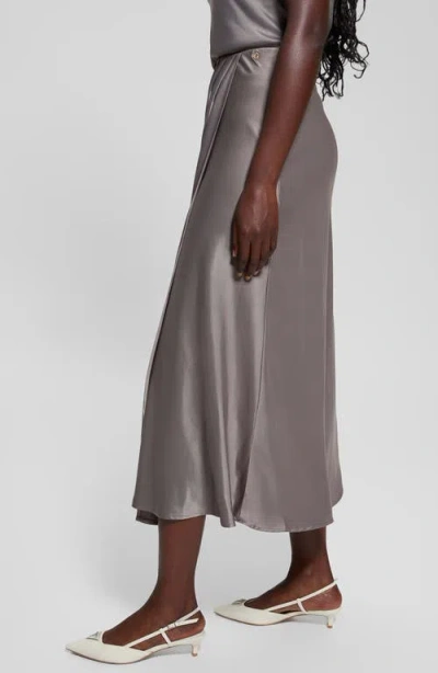 Guess Anastasia Satin Maxi Skirt In Walnut Shell Multi