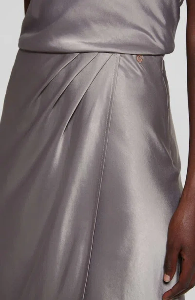 Guess Anastasia Satin Maxi Skirt In Walnut Shell Multi