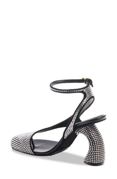 Shop Dries Van Noten Strass Asymmetric Sandal In Qu128 Black900